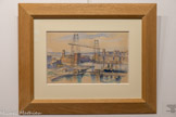 <center>Centre d’art Sébastien</center>Henri Manguin (1874-1949)
Le Bassin du Carénage et le Pont Transbordeur,
1924
Aquarelle
28 x 44 cm
Collection Regards de Provence,
Marseille. <br> Henri Charles Manguin (1874-1949)
Henri Manguin est un fauve de la première heure,
exposant cinq toiles au célèbre Salon d’automne de 1905.
Il se distingue par son traitement intime et lumineux du
paysage, où l’extérieur devient aussi accueillant qu’un
intérieur.
Après la période fauve, il s’éloigne de l’avant-garde pour
développer un style personnel, apaisé et sensible, en
marge des courant