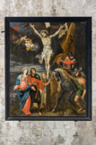 <center>Basilique de saint-Maximin.</center>Paroi de gauche : Le Christ en croix, la Vierge, saint Jean et sainte Madeleine, toile du 17ème copie du tableau de Van Dyck (musée du Louvre).